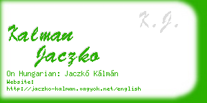 kalman jaczko business card