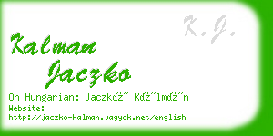 kalman jaczko business card